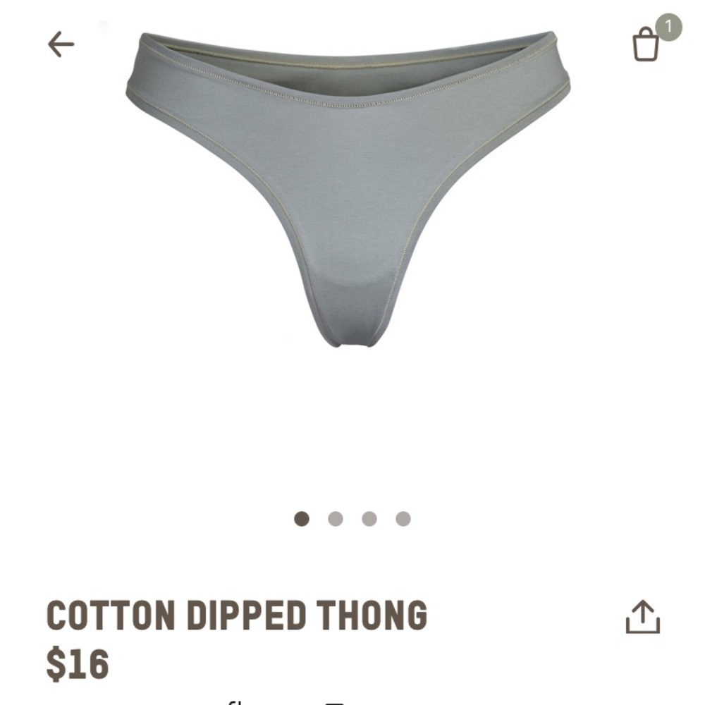 XX SOLD XX Skims || Cotton Dipped Thong - Mineral - Picture 7 of 8